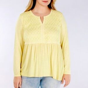 Style & Co Lace Bodice Baby Doll Blouse